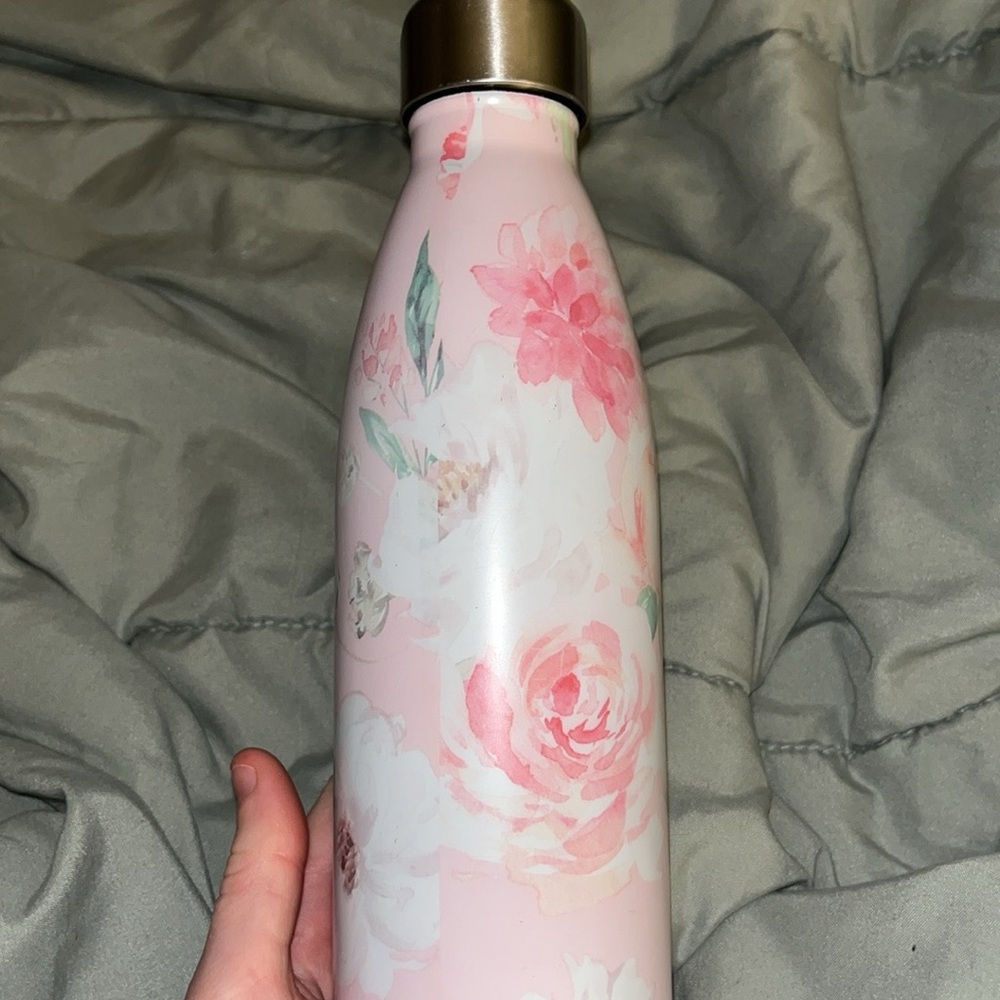 Floral Pink Stainless Steel Water Bottle